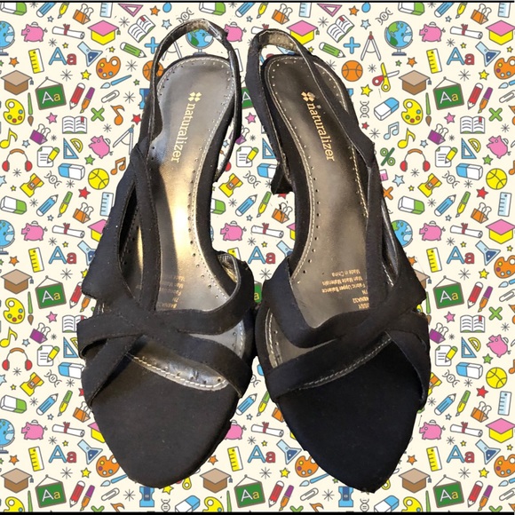 Naturalizer - “Prissy” Black Strappy Heels Sz 7.5 - Picture 1 of 4